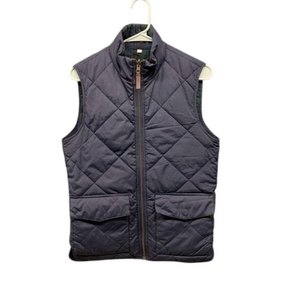 J.Crew Quilted Vest Women’s XS Navy Blue Full Zip Puffer Outdoor Preppy Style - Picture 1 of 10